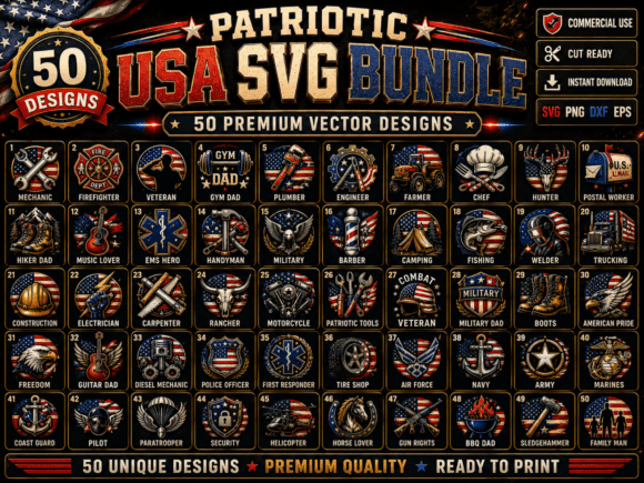 Download Patriotic USA SVG Premium Bundle Pack - Premium Resources